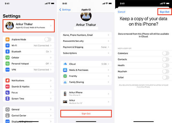 Sign Out of Apple ID