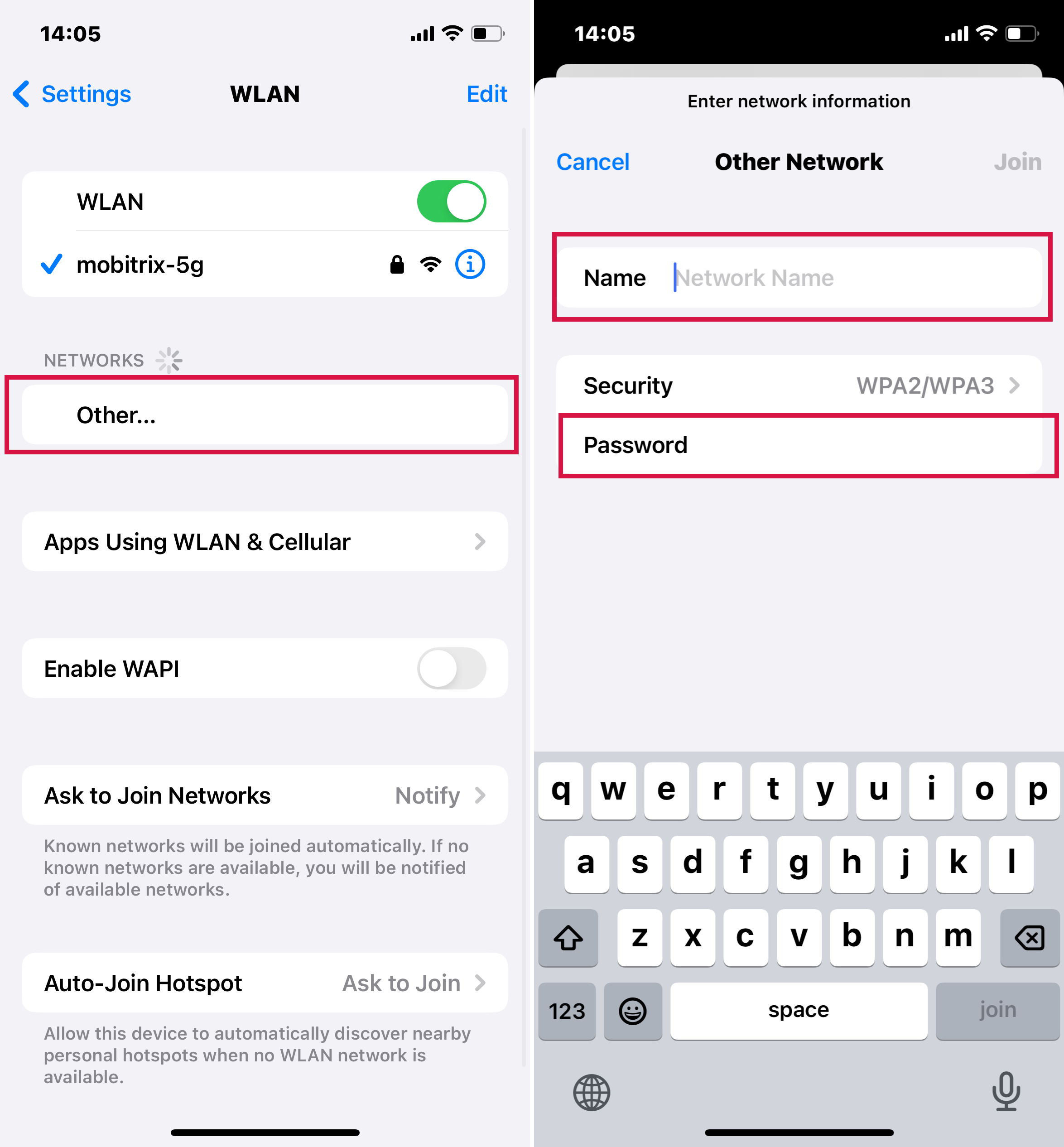 Steps To  Connect To A Hidden Network On Iphone Enter Network Name
