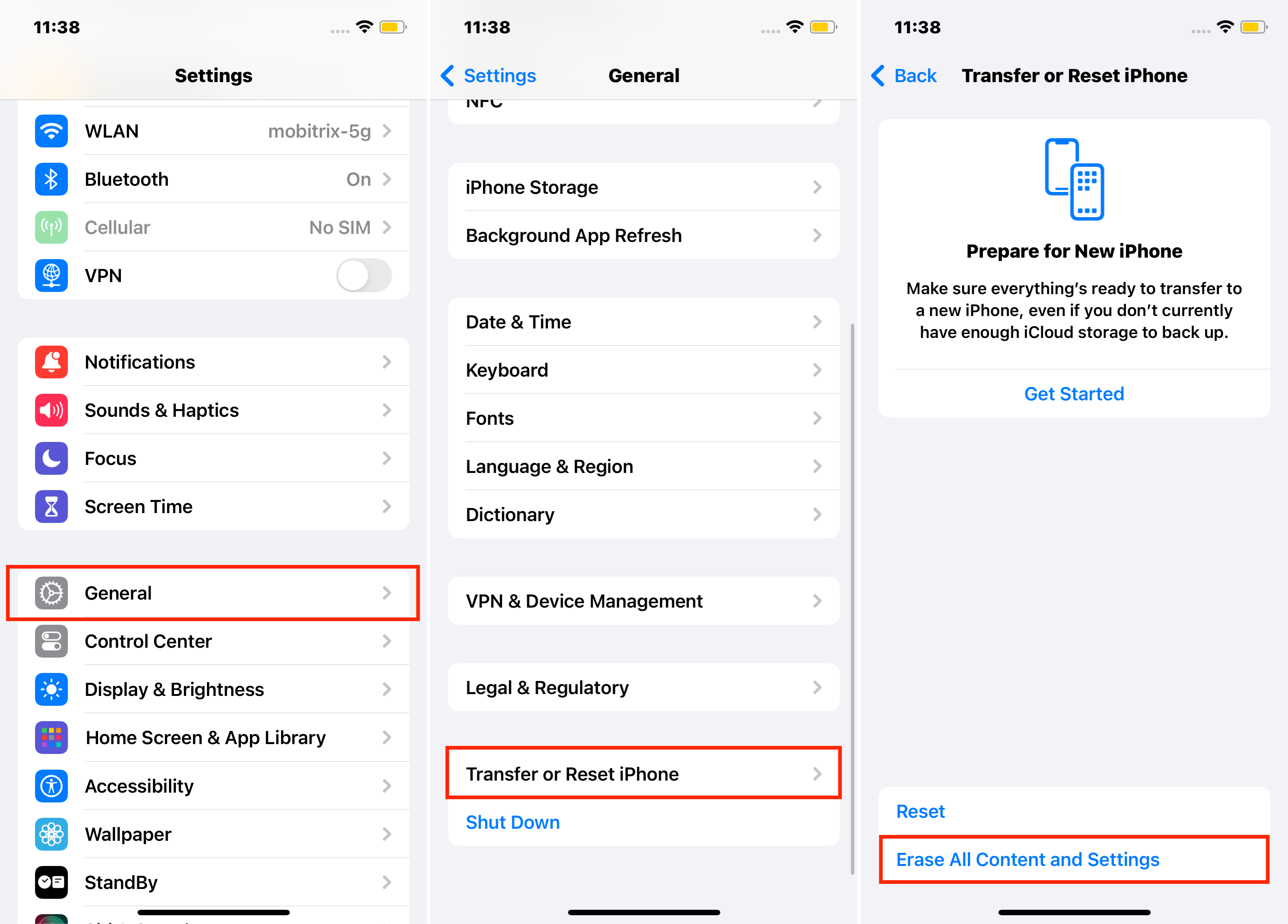 Steps to Reset All Settings