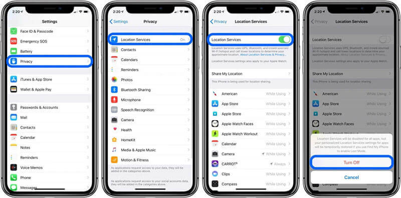 Turn off location services on your iPhone