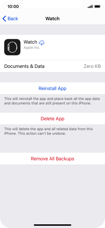 Uninstalling apps on iPhone 11