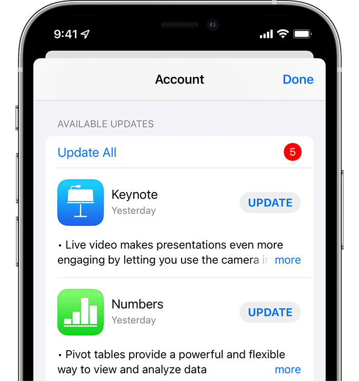 Update apps on iPhone 11