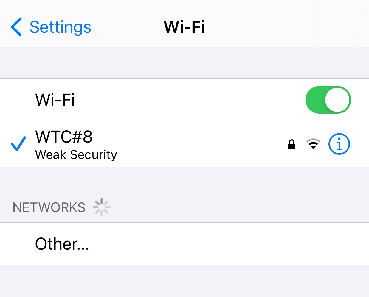 Weak Security Wi-Fi iPhone