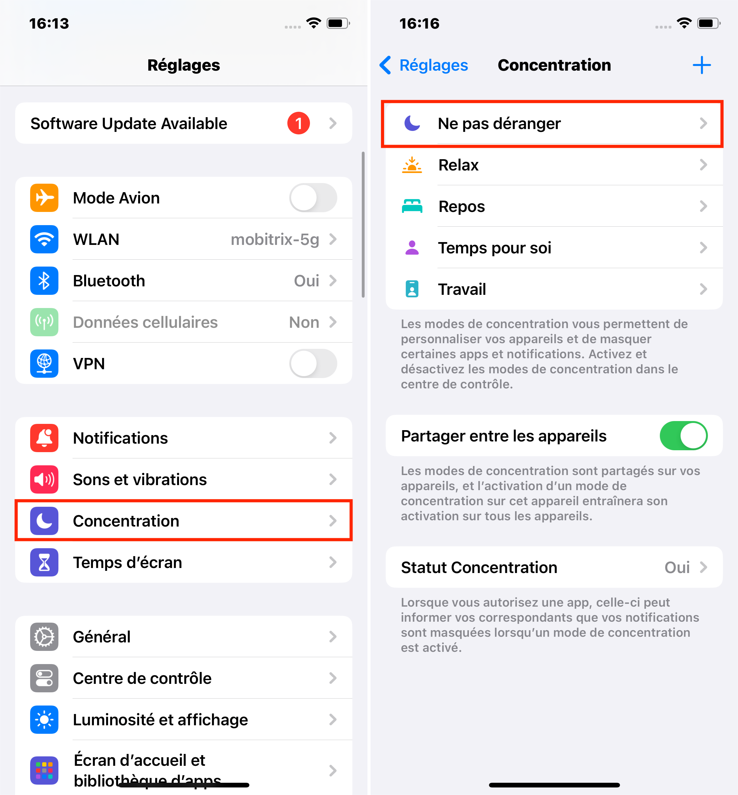 Mode Ne Pas Déranger sur l'iPhone