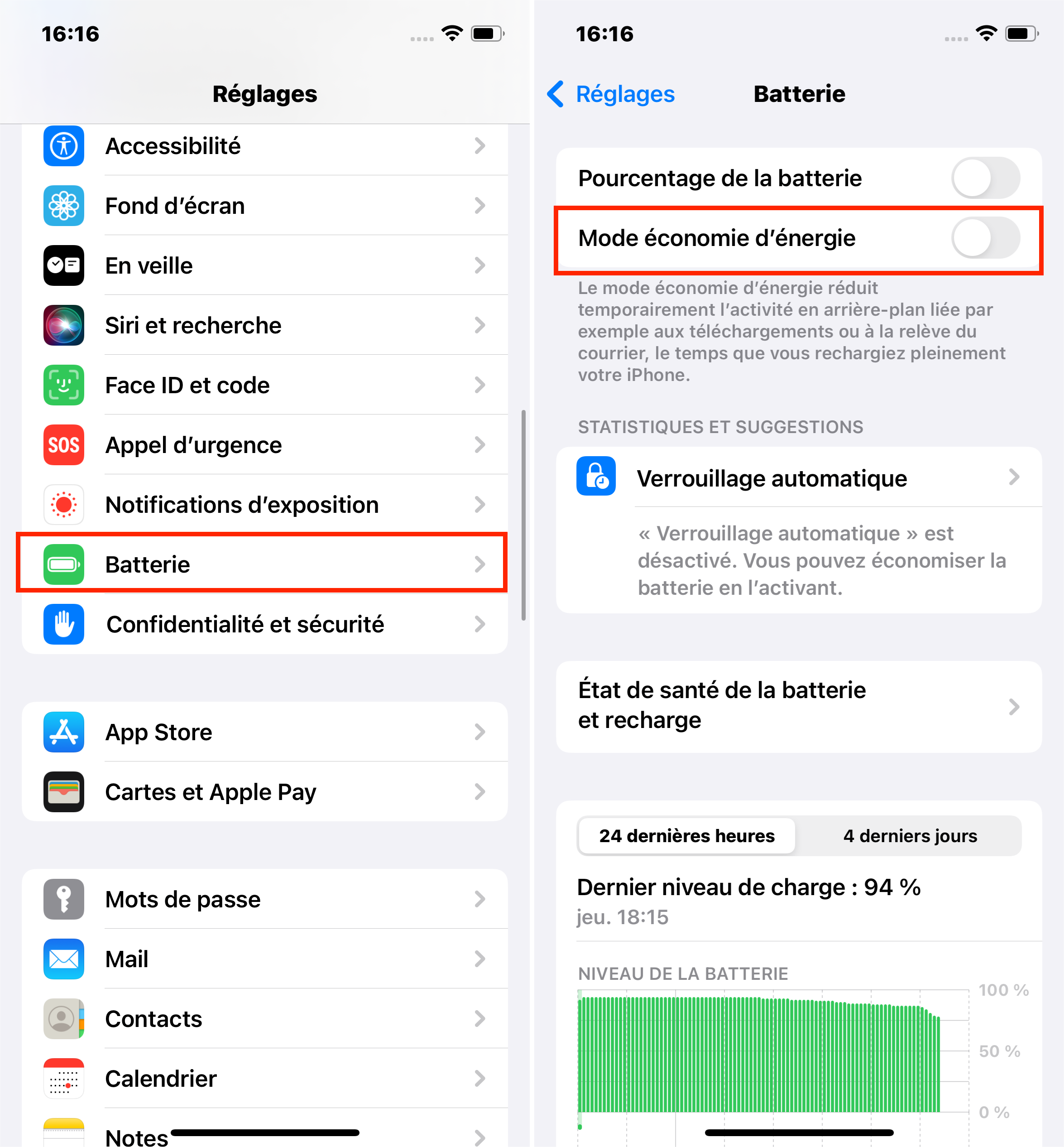  iPhone Mode Économie d'Énergie 