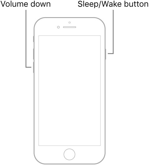 iPhone 7シリーズの強制再起動用ボタン