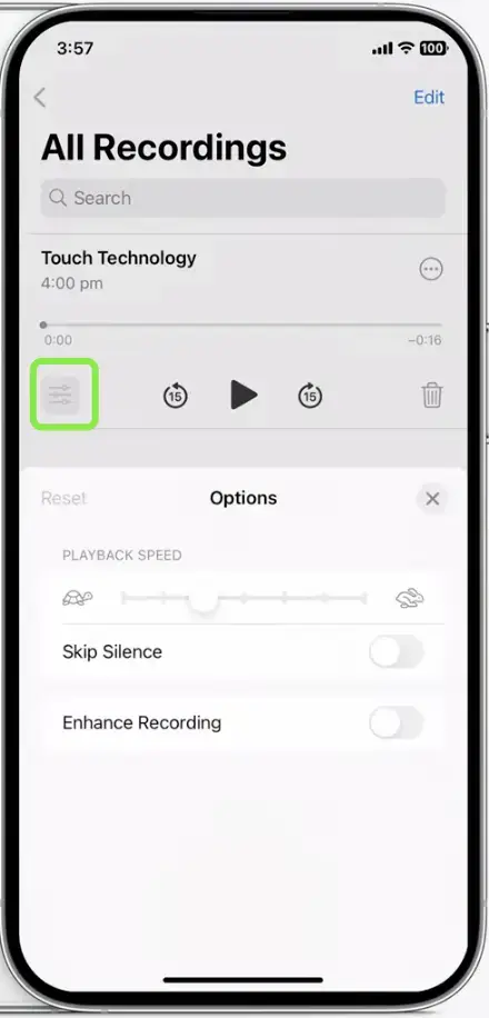 Adjust Playback Speed in the Voice Memos App