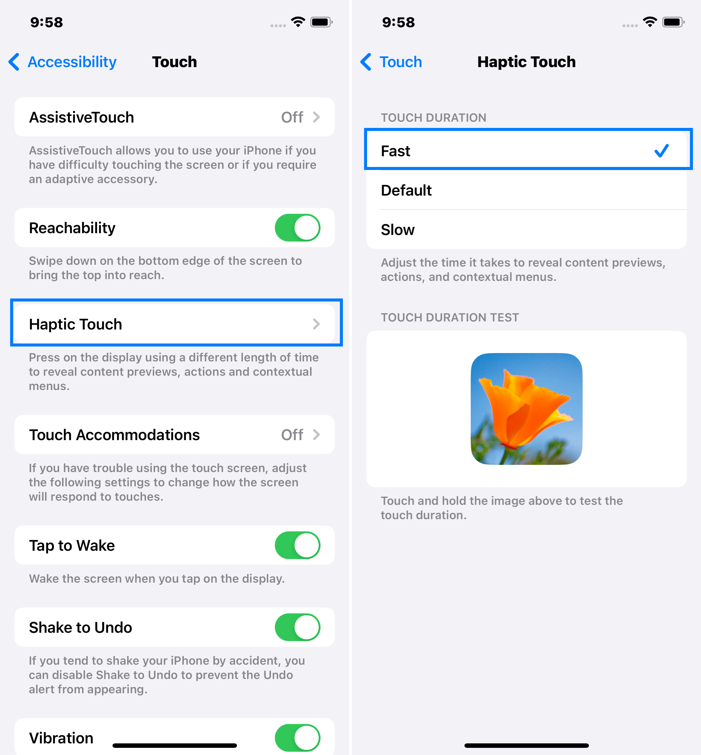 Adjust Touch Sensitivity