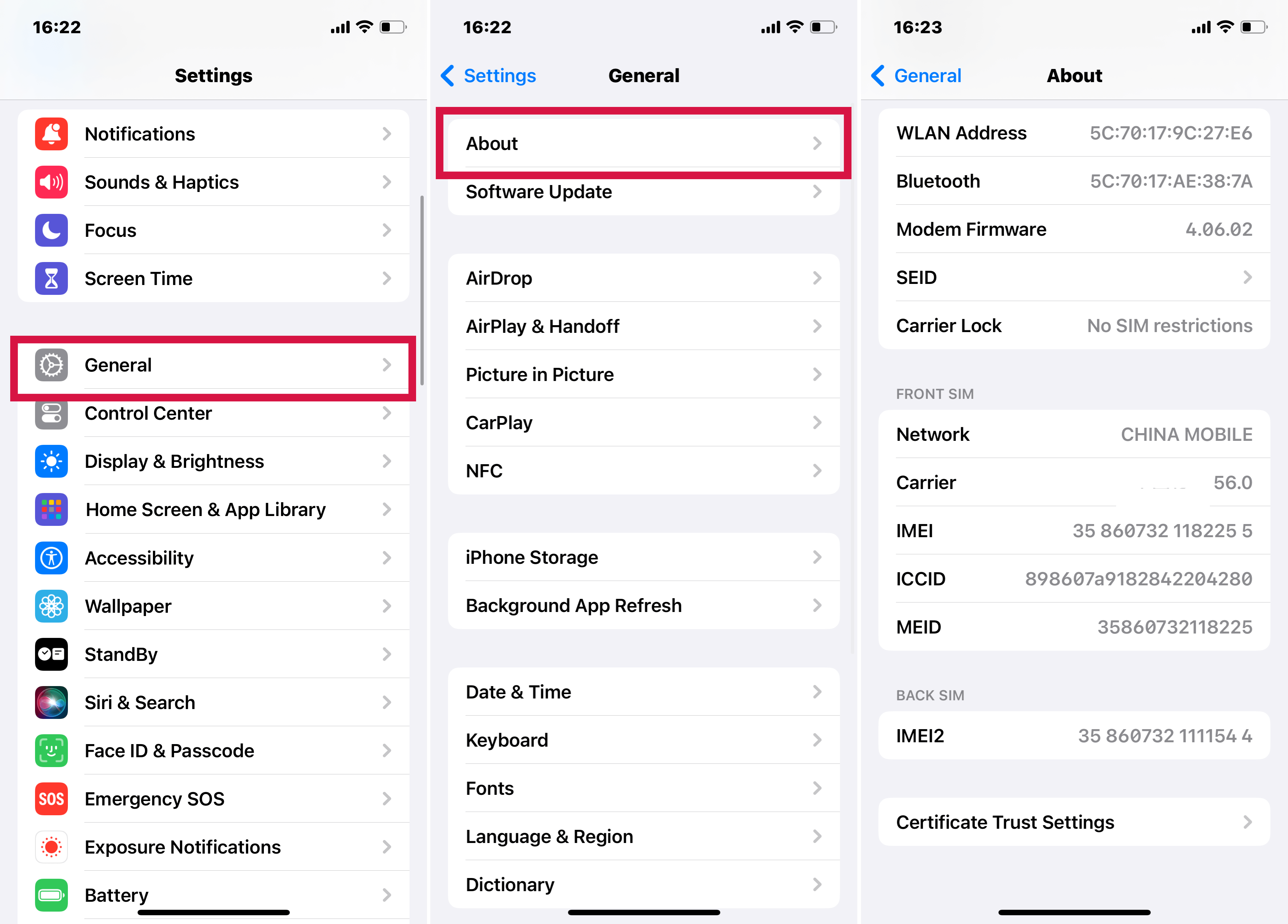 Check Carrier Updates on iPhone Settings