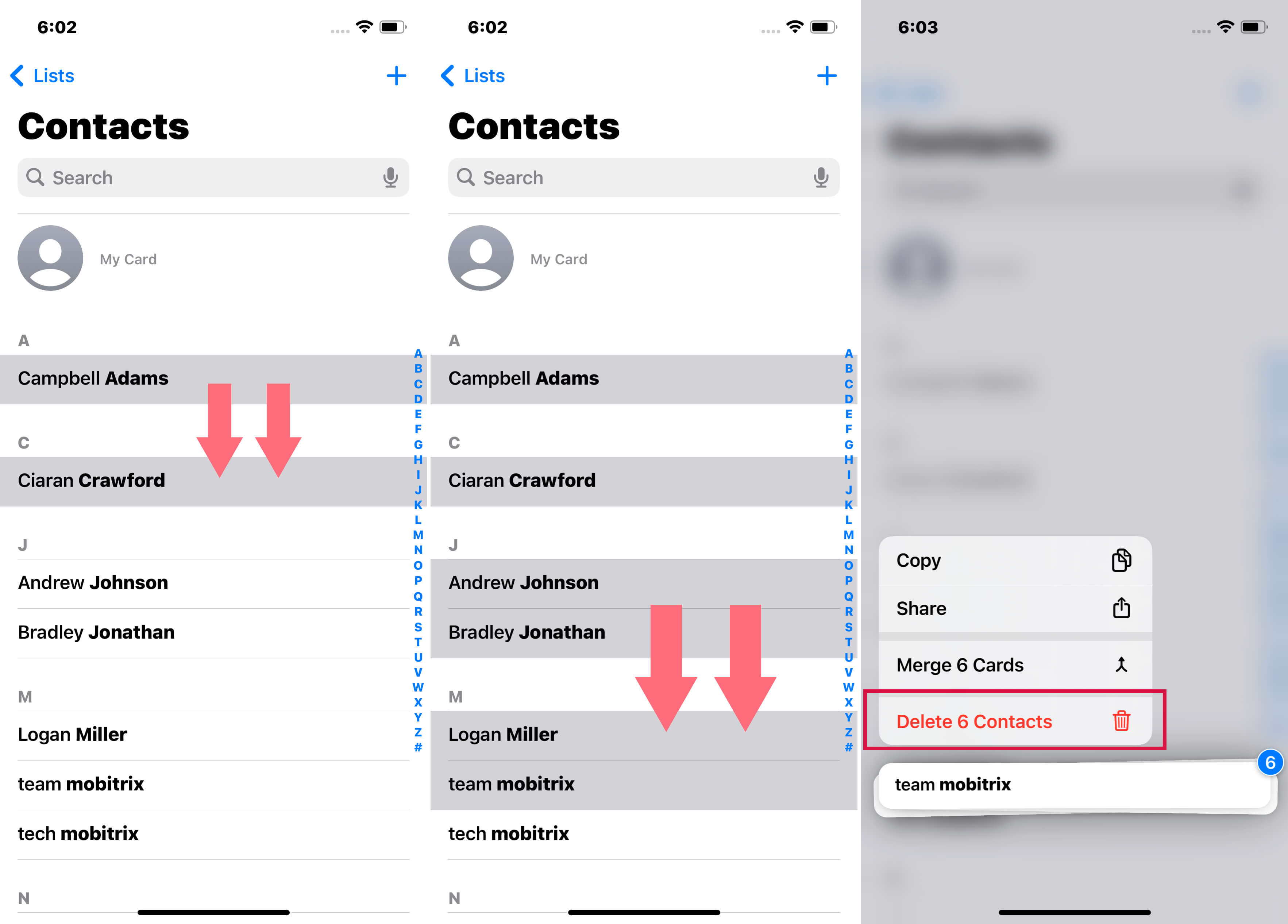 Deleting Multiple Contacts From The Contacts App
