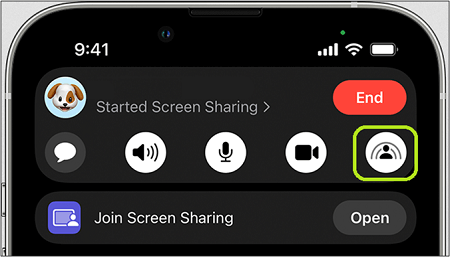 Join a screen sharing session on FaceTime call
