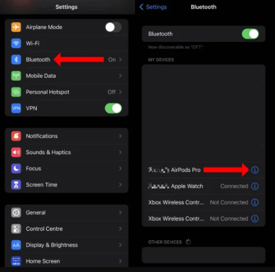 Head to the Settings on Your iPhone and Select Bluetooth.