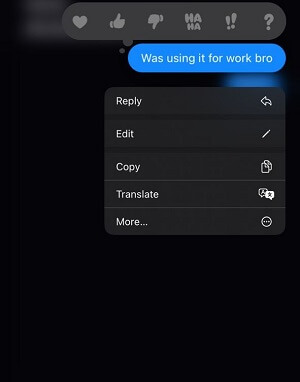 Touch and hold the message that you want to edit