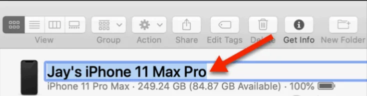Input New iPhone Name on Mac