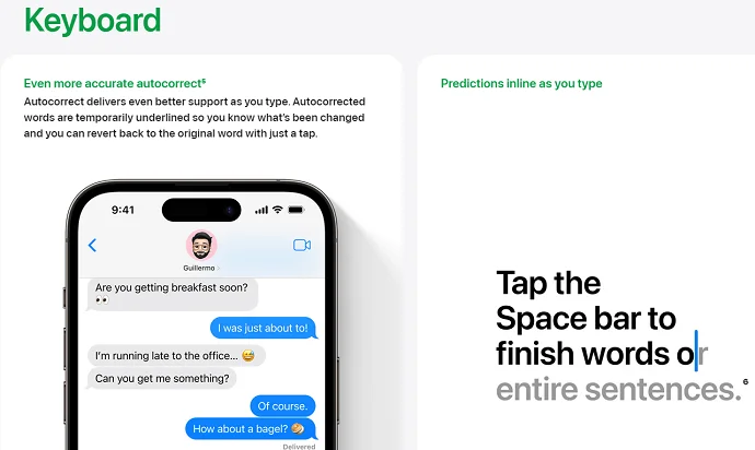 iOS 17 Autocorrect and Text Prediction Improvements