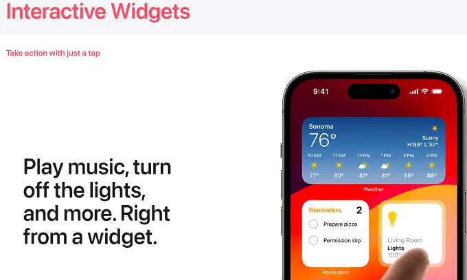 iOS 17 Interactive widgets Features