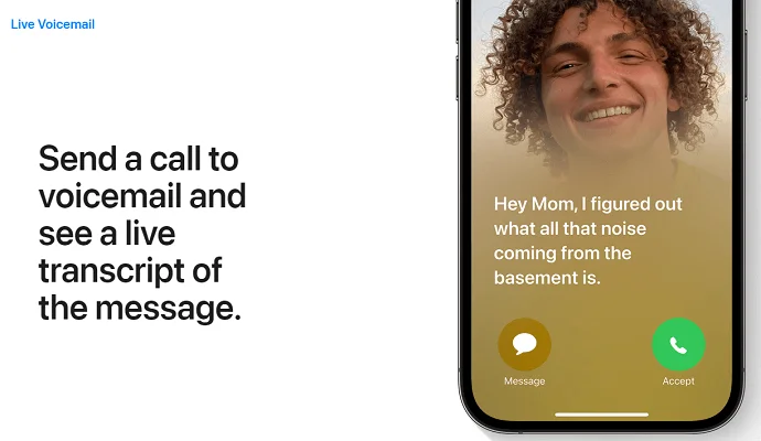 iOS 17 Live Voicemail Features