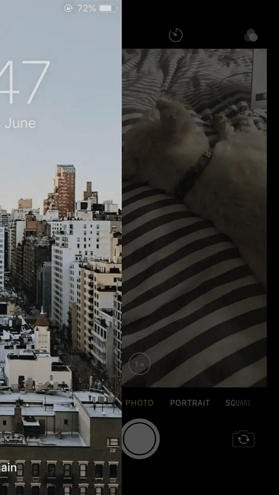 Swipe to the Camera App to Turn off the Flashlight