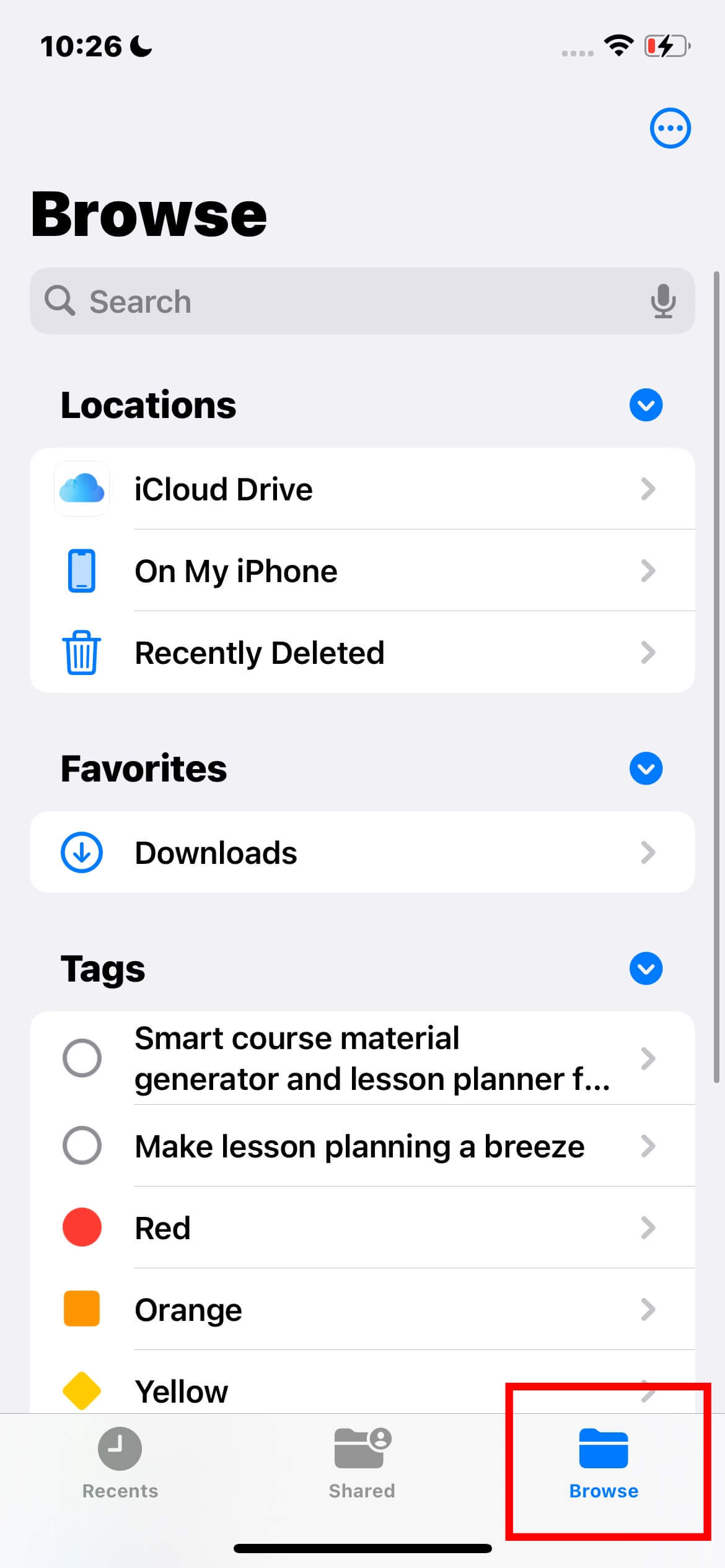 Iphone Files App Browse