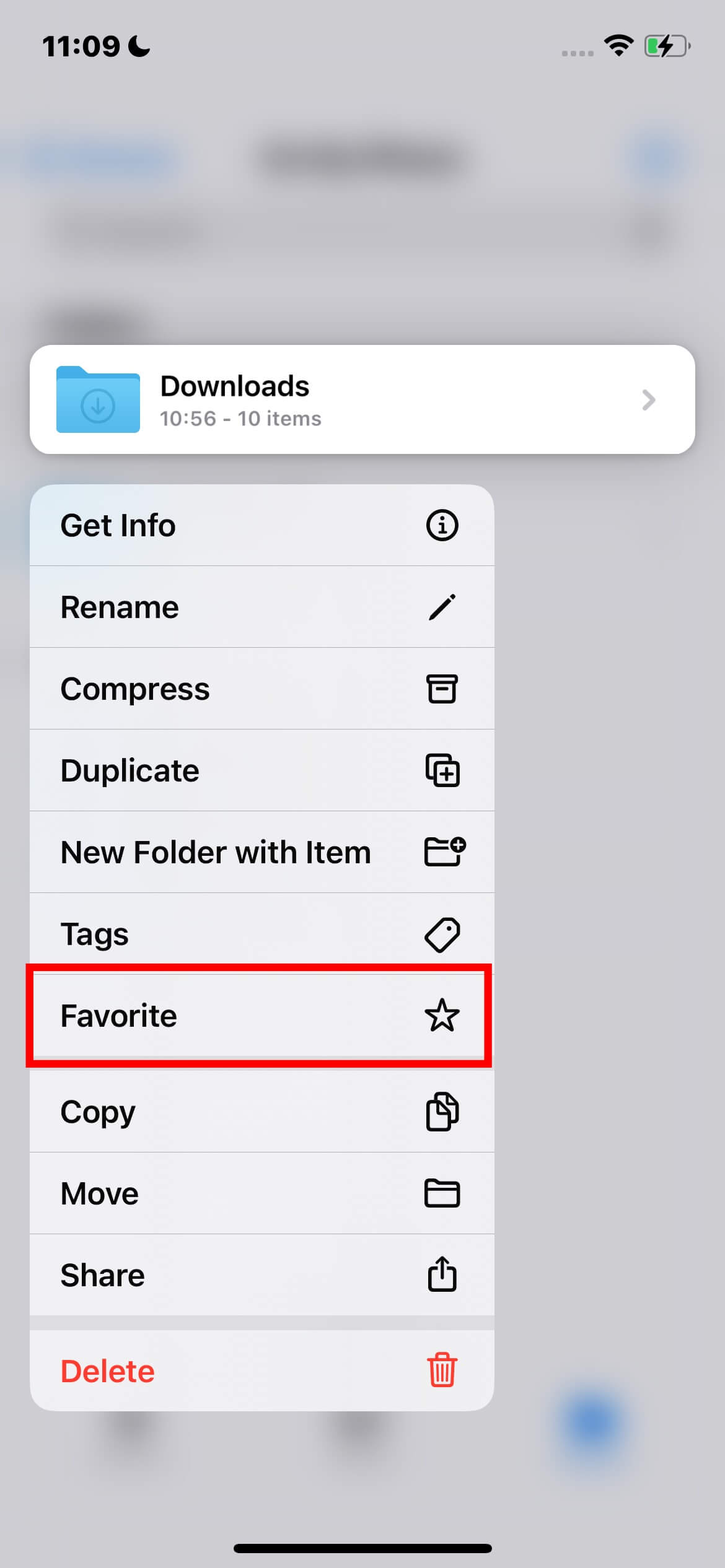 Iphone Files App Favorite Files