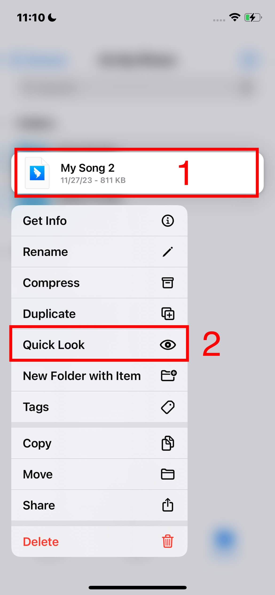 Iphone Files App Quick Look