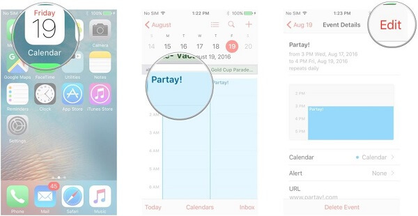 Launch the Calendar App to Share an Event on iPhone or iPad