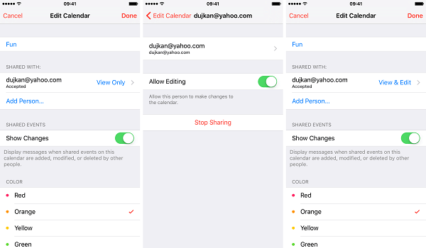 Change a Person’s Access to a Shared Calendar