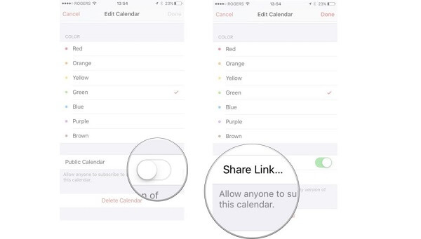 Share the Link to Allow Anyone Access the Shared Calendar