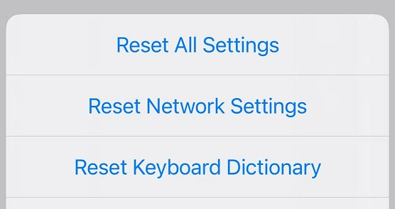 Reset all iPhone Settings