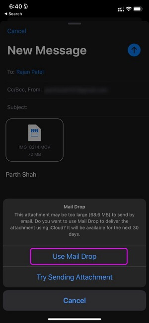 Use Mail Drop to Transfer Large Video Files From Your iPhone