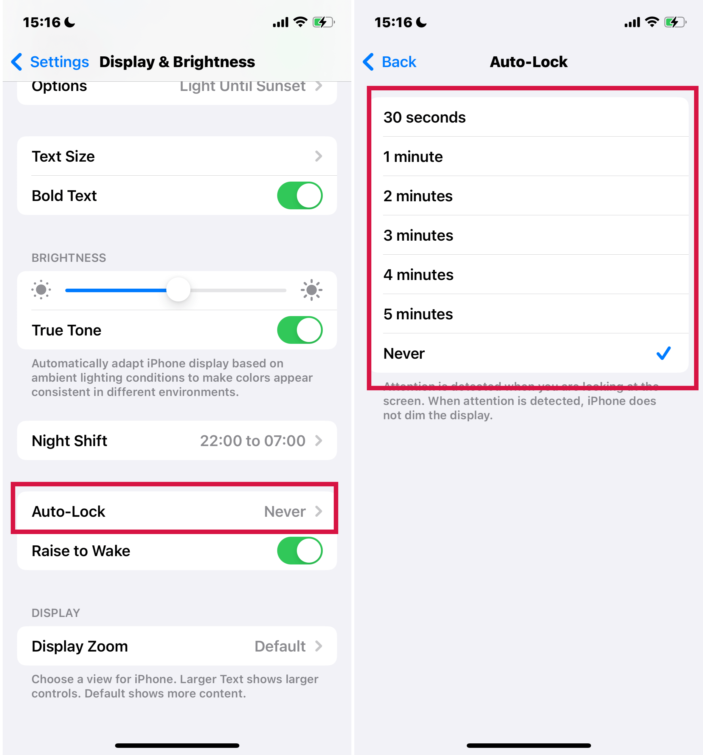 Iphone Setting Auto Lock Never Options