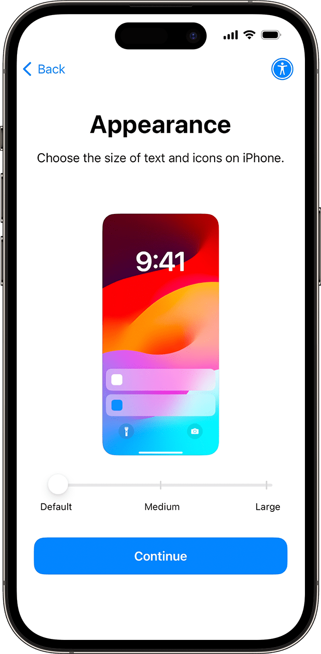 iPhone Setup Customize Text and Icon Size