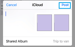 Post the Photos on Shared Album