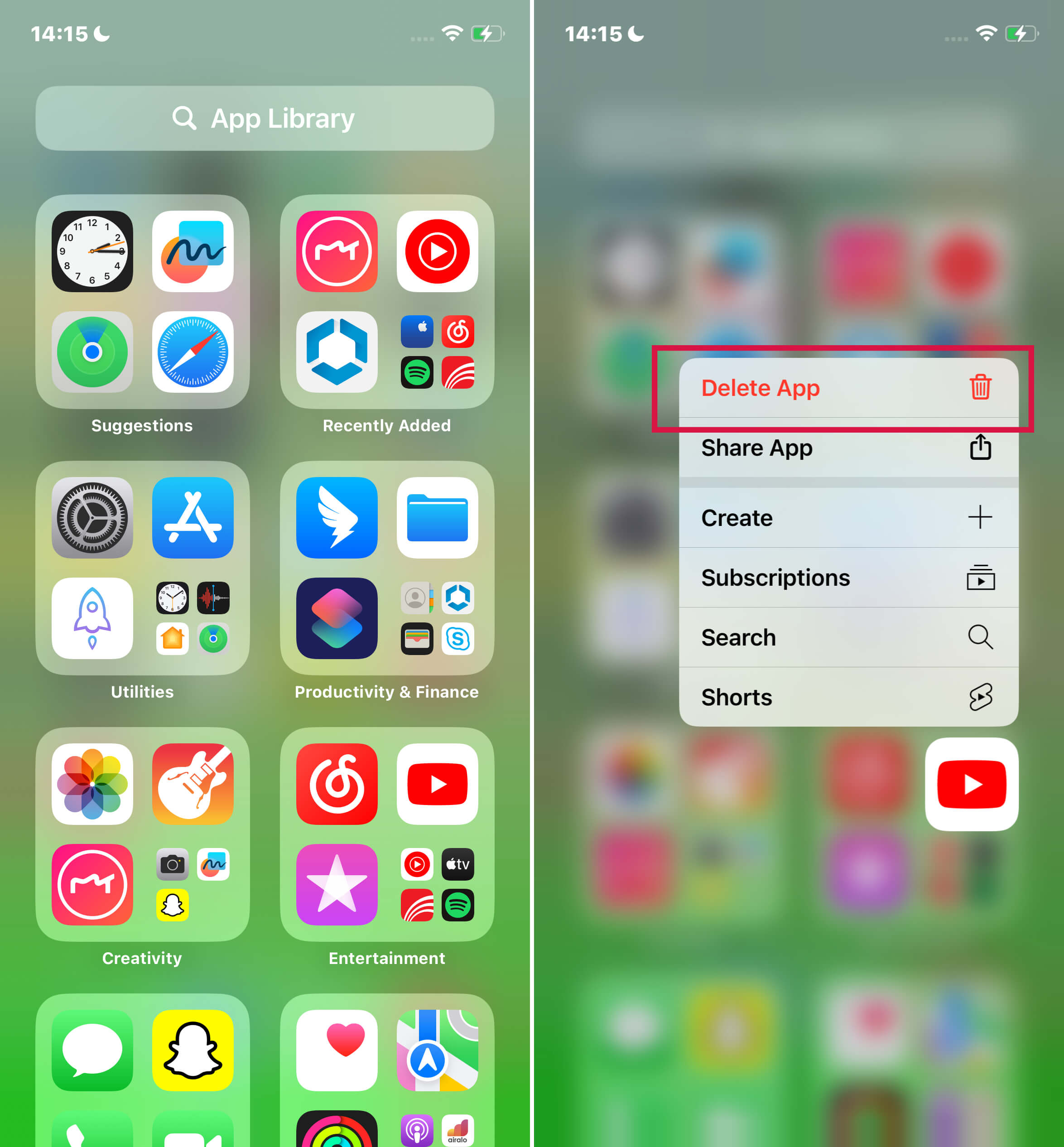 Iphone Steps To Remove App From The App Library