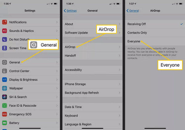 Steps to Setup Your Device to Receive Airdrop Files
