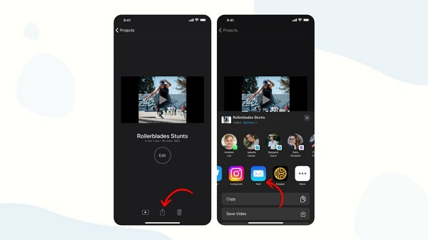 Send Your Movie via Email or Text Message