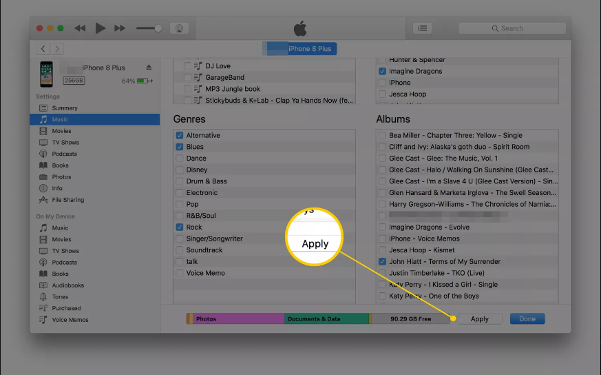 Itunes Window In Macos Showing The Apply Button