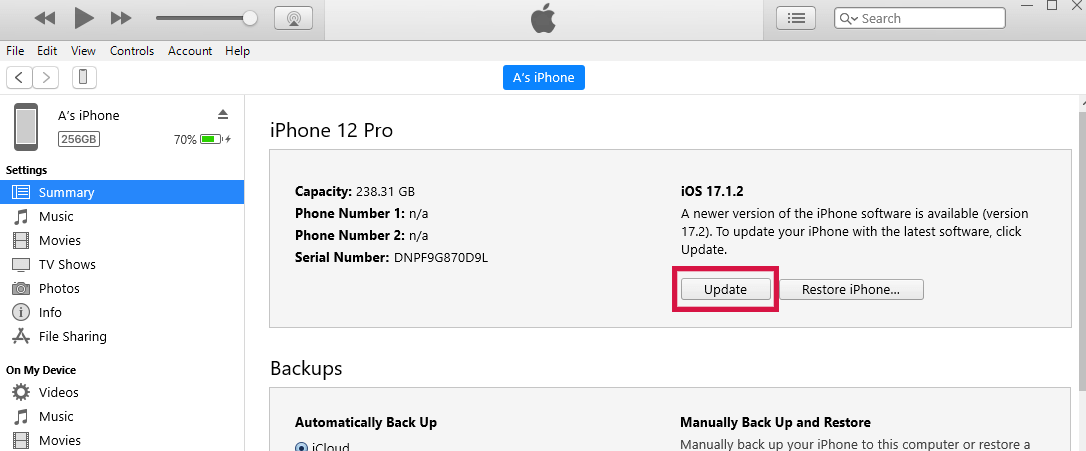 Mac Itunes Iphone Summary Update