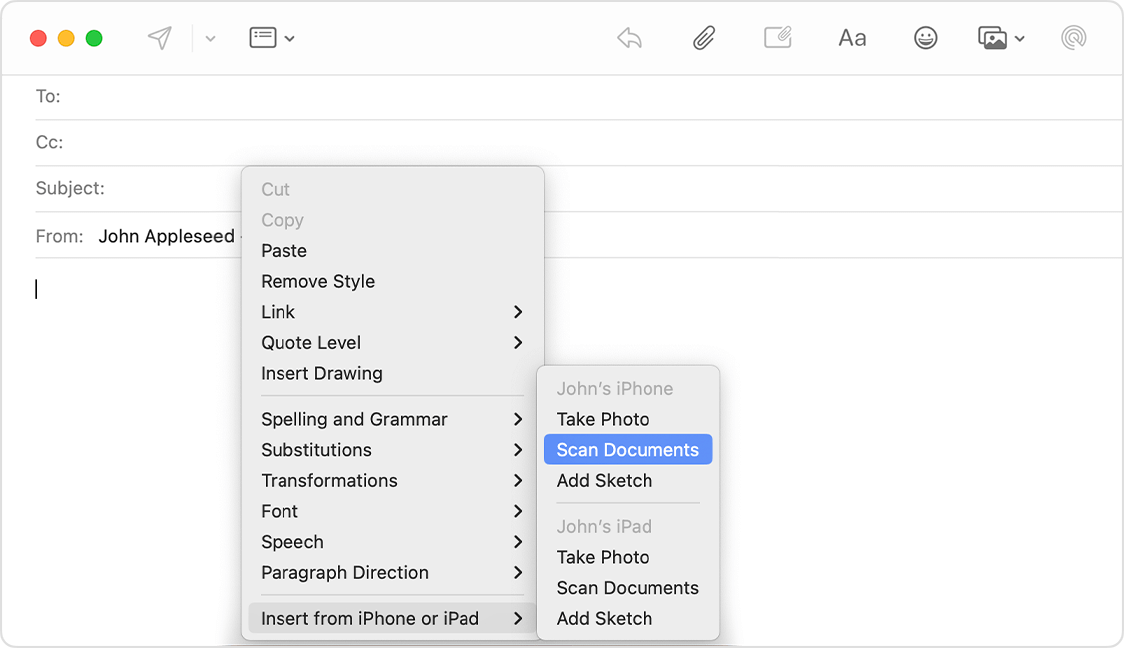 Insert from iPhone or iPad Option