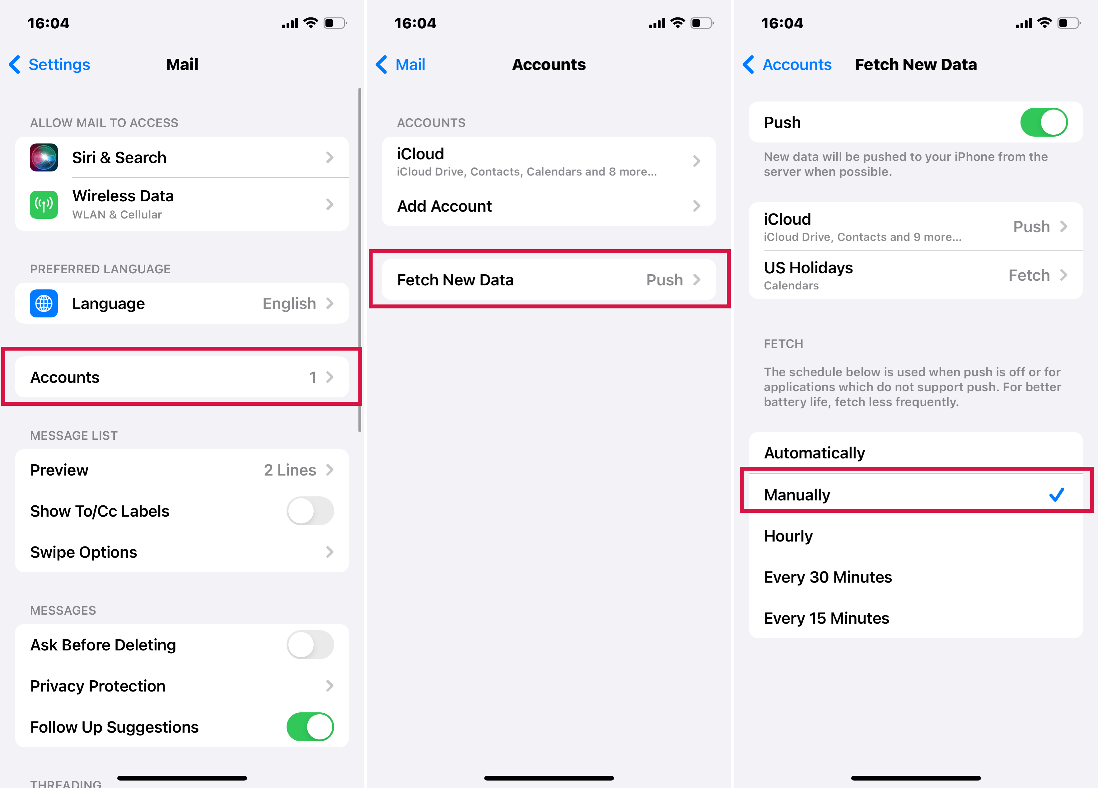 Manage Mail Settings