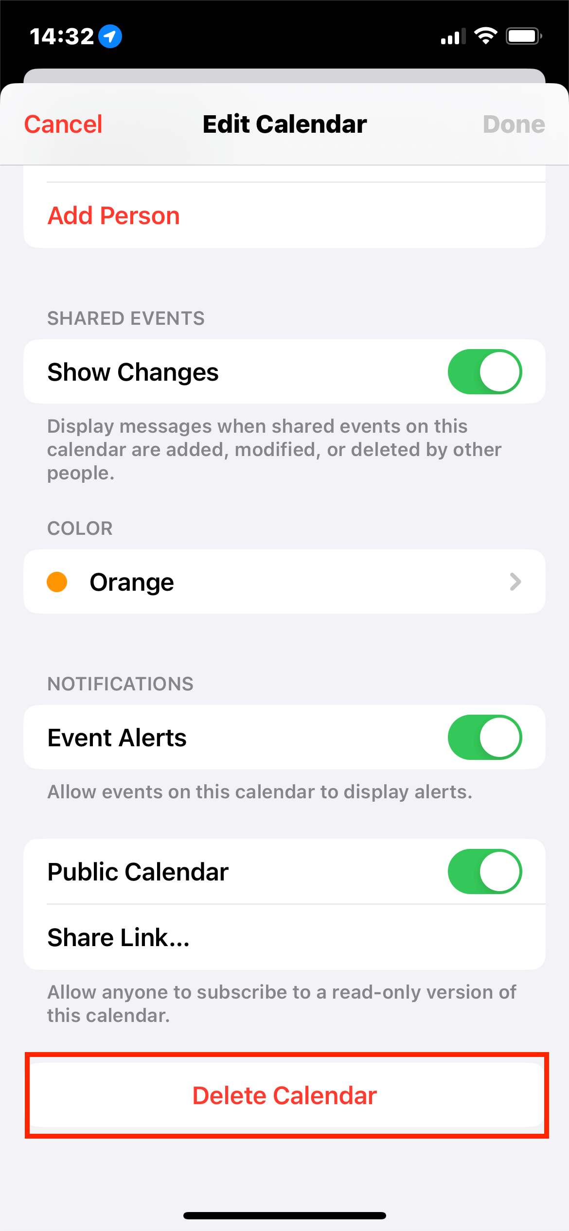 Iphone Ipad Calendar App Delete A Calendar