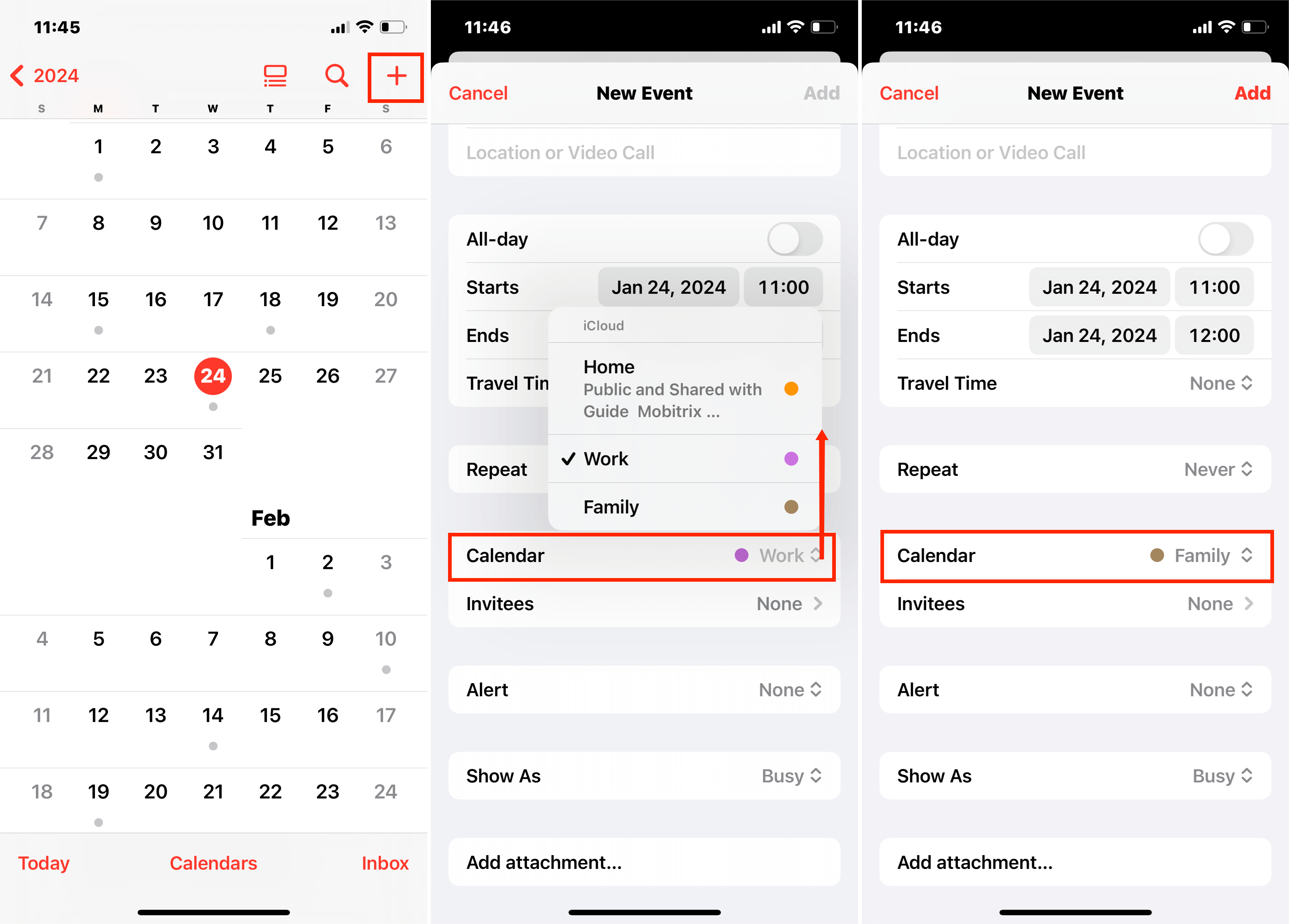 Iphone Ipad Calendar App Family Sharing Fill Up And Save The Event