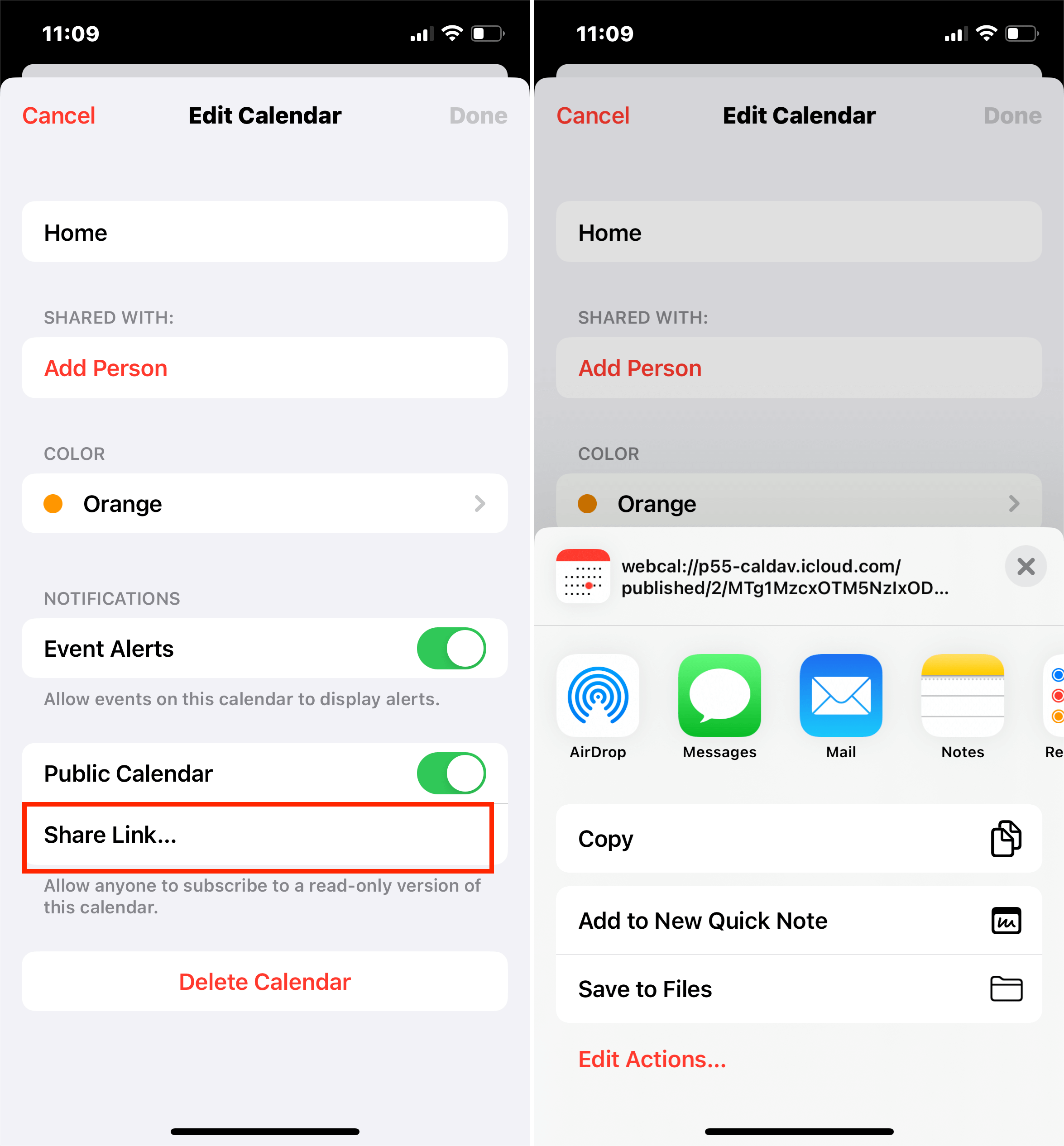 Iphone Ipad Icloud Calendar Edit Public Calendar On Share Link