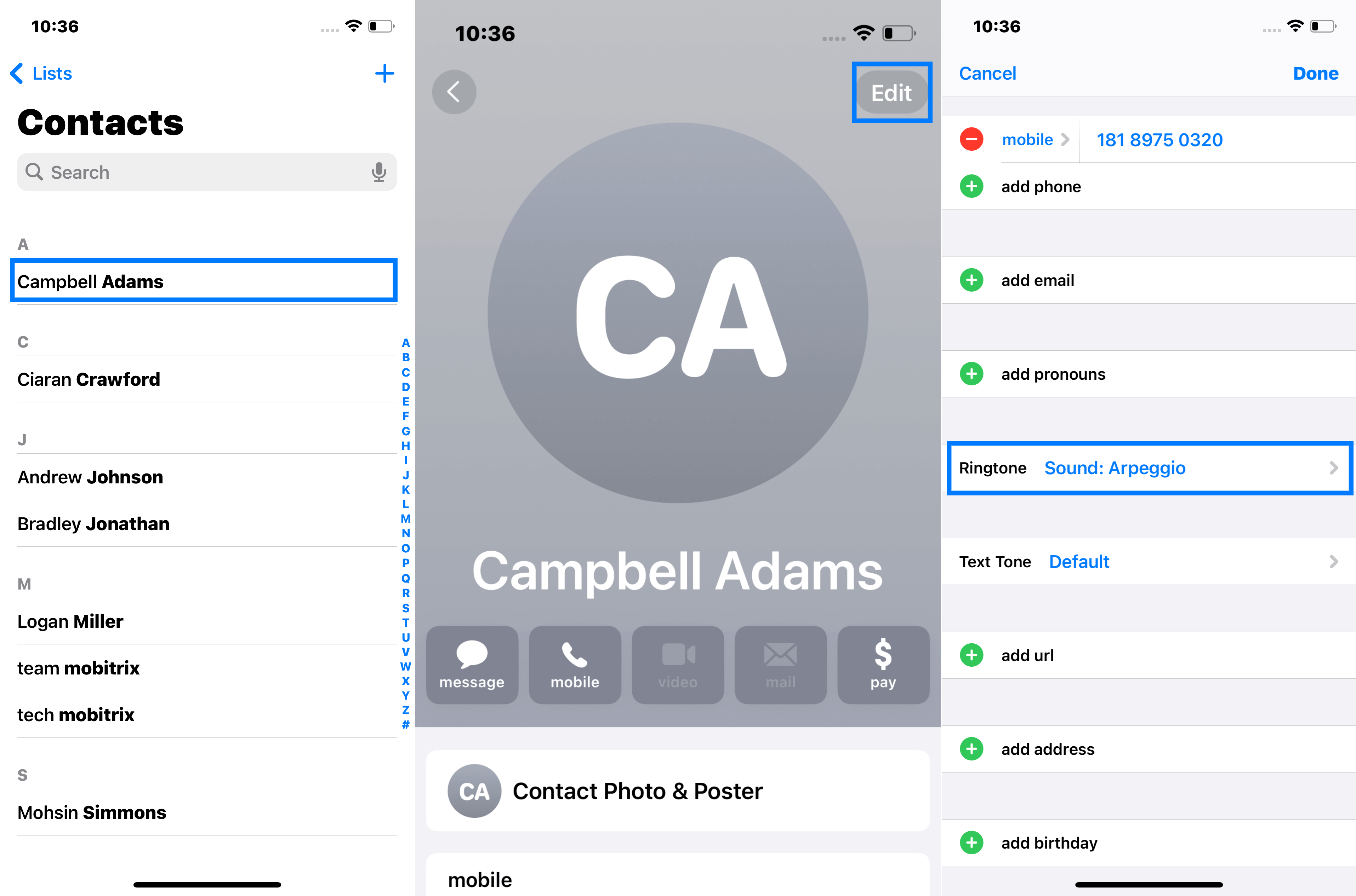 Add Custom Ringtones to Certain Contacts