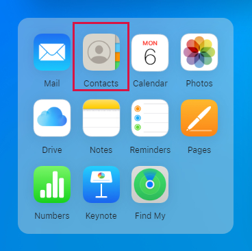 Login To Icloud In Browser On Windows Pc And Click On Contacts Icon