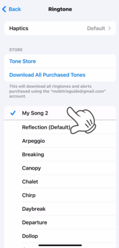 Select The Ringtone You Just Created From The List