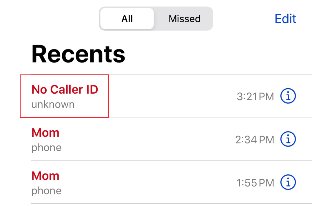 No Caller ID