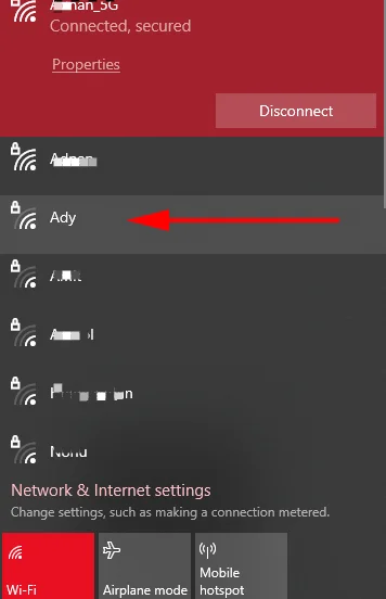 Open WiFi Settings and Look For Your iPhone in the Network List