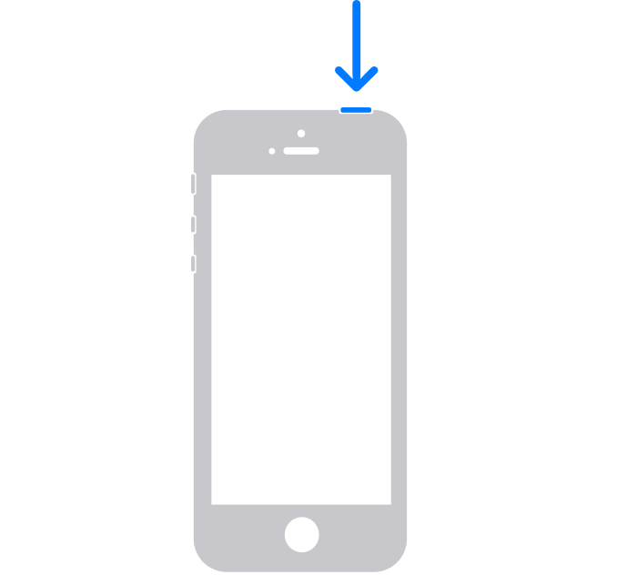Buttons to Restart iPhone SE, iPhone 5, or older.