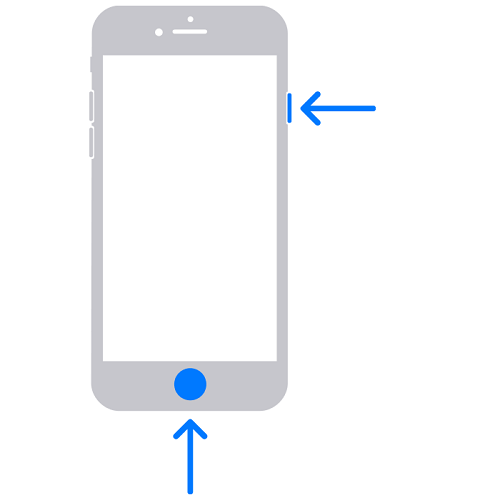 The Side and Home Button to Take a Screenshot